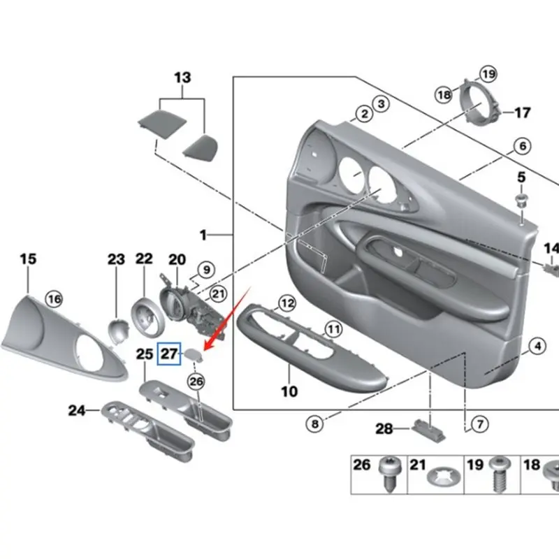 A33K-For Mini F54 Clubman 51417362999 Car Door Switch Molded Trim Panel Cover Cap Moulding