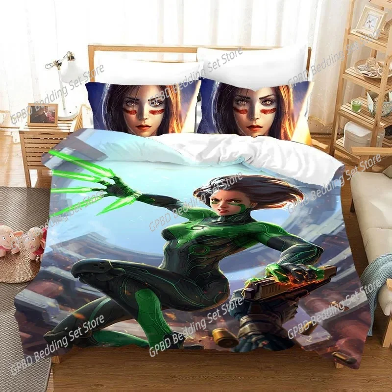 

Anime Movie ALITA Battle Angel Comfortable Duvet Quilt Cover Pillowcase Bedding Set Children Bedroom Decoration Home Textile
