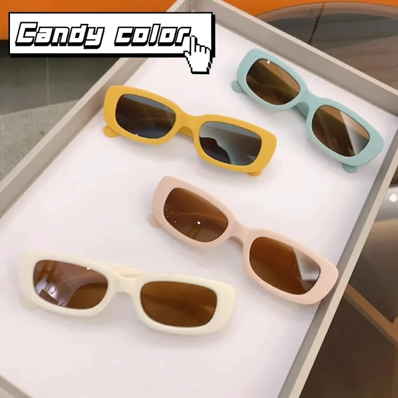 

New Fashion Personality Small Square Frame Trend Sunglasses for Boy and Girl Student Catwalk Glasses Baby Styling Ink
