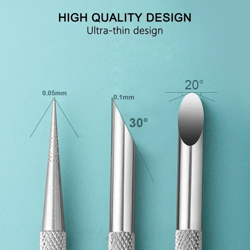 Double-Ended Nail Cuticle Pusher for Fingernails and Toenails Non Slip Easy to Control Nail care Tools Manicure and pedicures