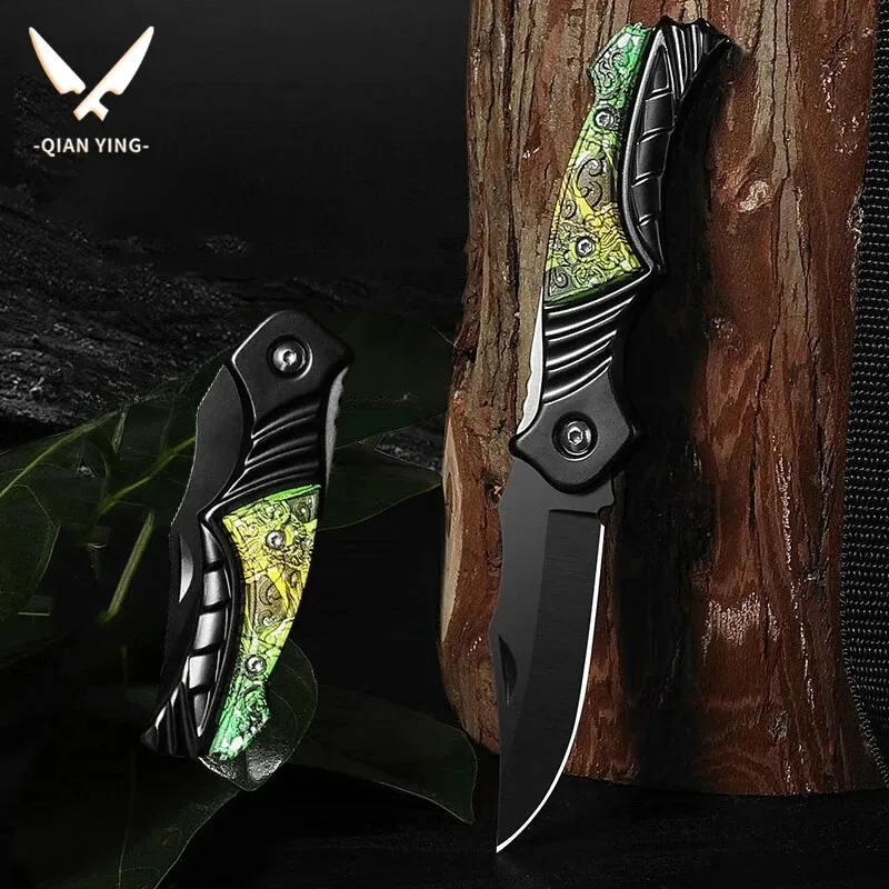 Exquisite sharp fruit knife, outdoor tactical self-defense knife,wilderness camping barbecue multi-functional rope cutting knife