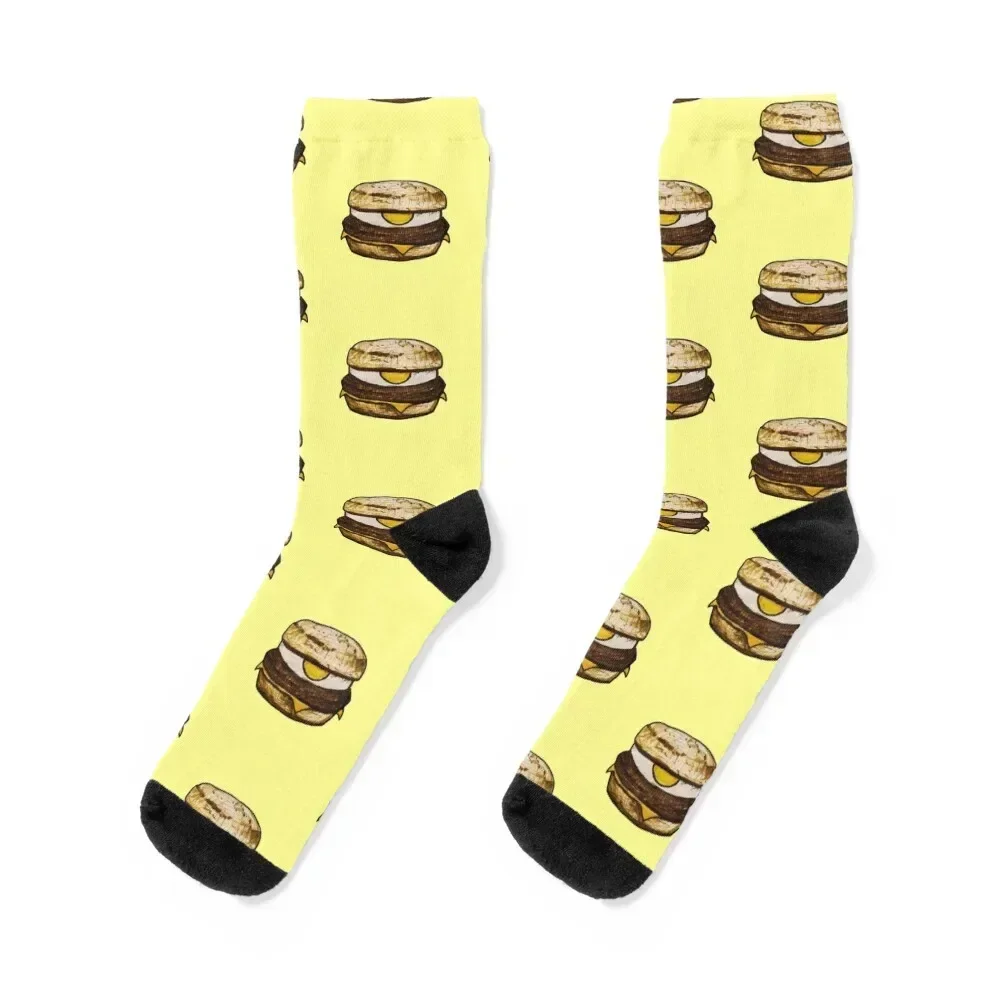 

Sauasge and Egg Breakfast Muffin Socks colored Heating sock Mens Socks Women's