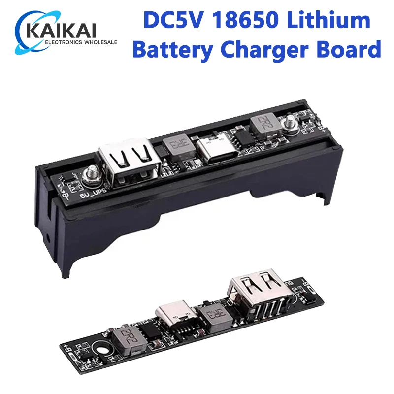 DC5V 18650 Lithium Battery Charger Board DC-DC Step Up Booster UPS Converter Charging Backup Power Supply