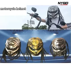 Casco de motocicleta Retro Iron Blood Warrior Predator todoterreno casco de cara completa certificado DOT ECE hombres casco personalizado Moto
