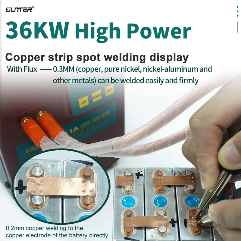 GLITTER 36KW 811A Spot Welding Machine 110/220V Energy Storage Copper Aluminum Iron Lithium Power Battery Pack Spot Welders nick