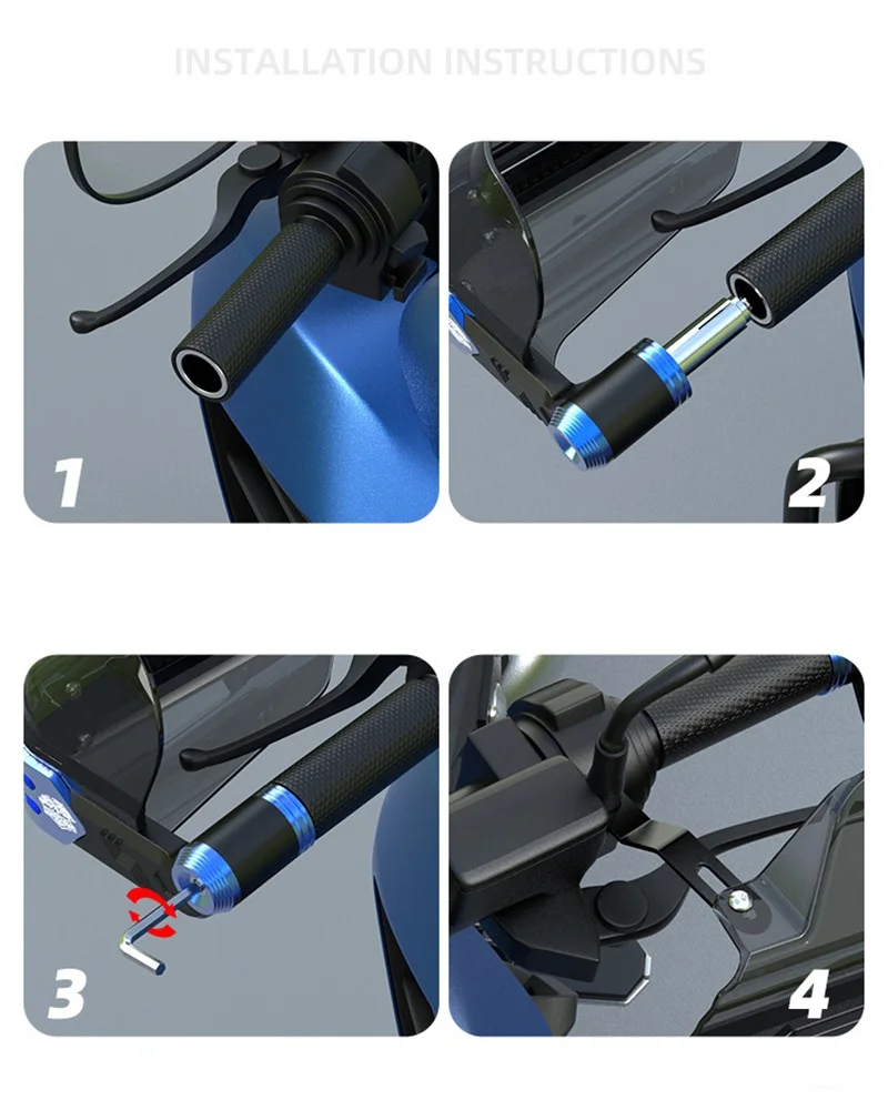 สำหรับรถจักรยานยนต์ฮอนด้า ซูซูกิ ฮาร์เลย์ ยามาฮ่า อุปกรณ์เสริมอเนกประสงค์  ฝาครอบแฮนด์อะลูมิเนียม  แผ่นกันลม  แผ่นป้องกันมือ