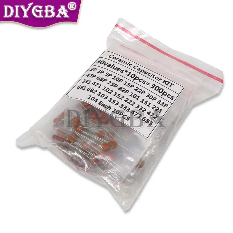 30ValuesX10pcs=300PCS Ceramic Capacitor 2PF-0.1UF,Electronic Components Package,ceramic Capacitor Assorted Kit New Original ibuw