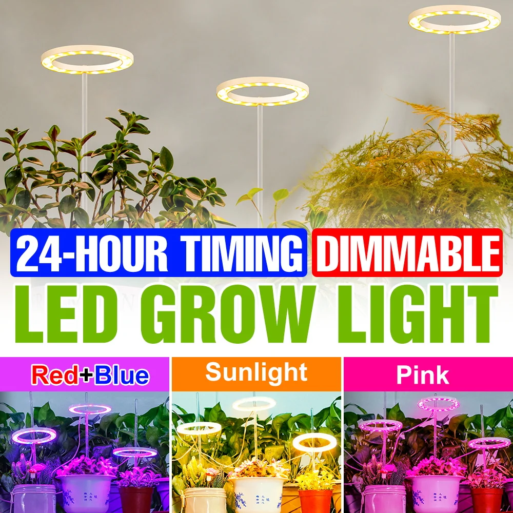 

LED Grow Lights Full Spectrum Indoor Plant Cultivation Fill Lamp 5V Dimmable Greenhouse Tent Vegs Cactus Seeding Potted Lighting