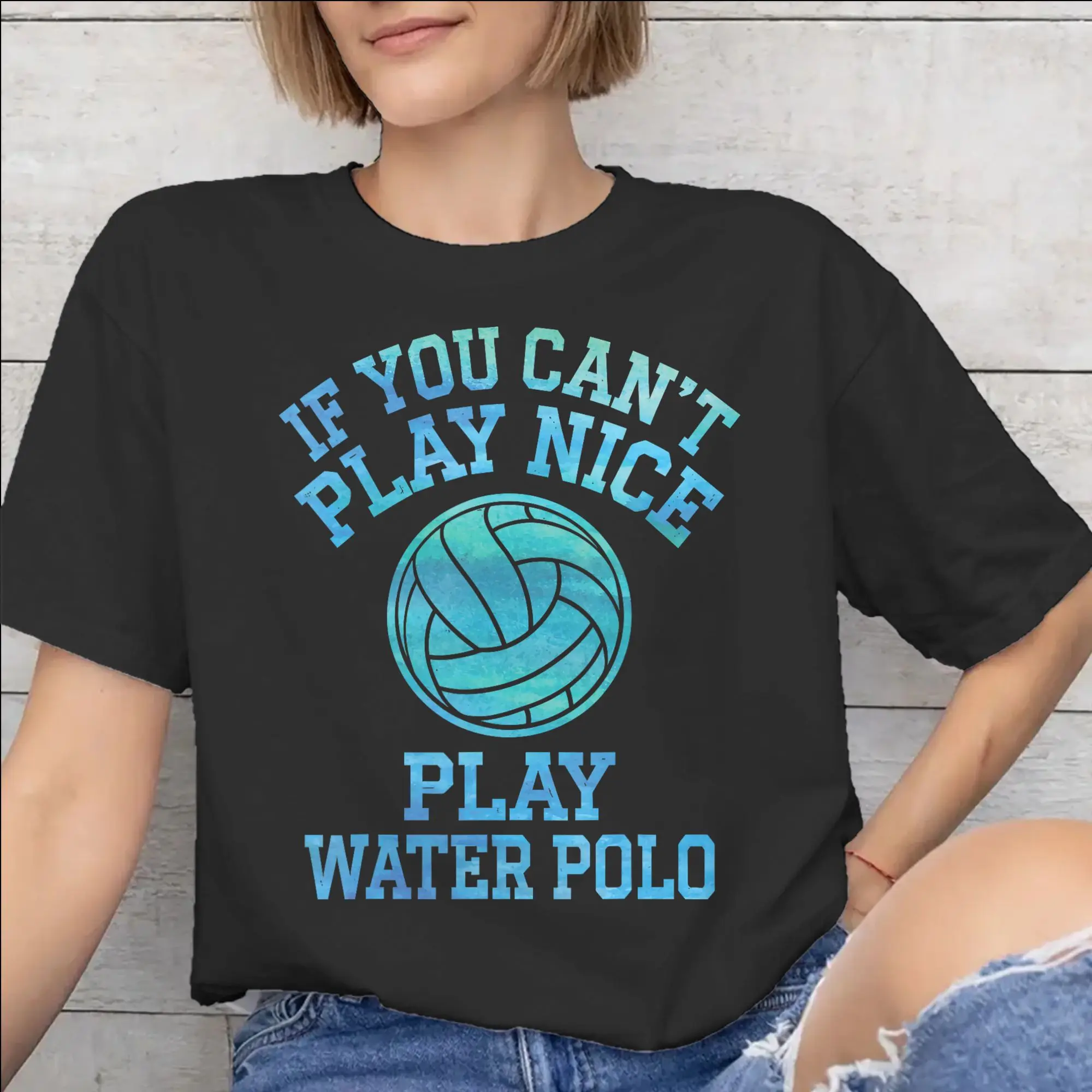 Water Polo Player  Tee Shirt for Men Women Printed T Shirts  100% Cotton Clothing