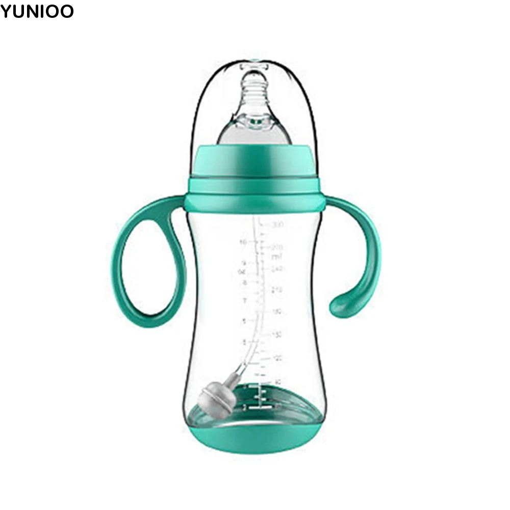 

PP Plastic Safe SIlicone Wide-Caliber Fruit Juice Baby Feeding Milk Bottles Baby Bottle with Grip Nipple Bottle Nursing Care