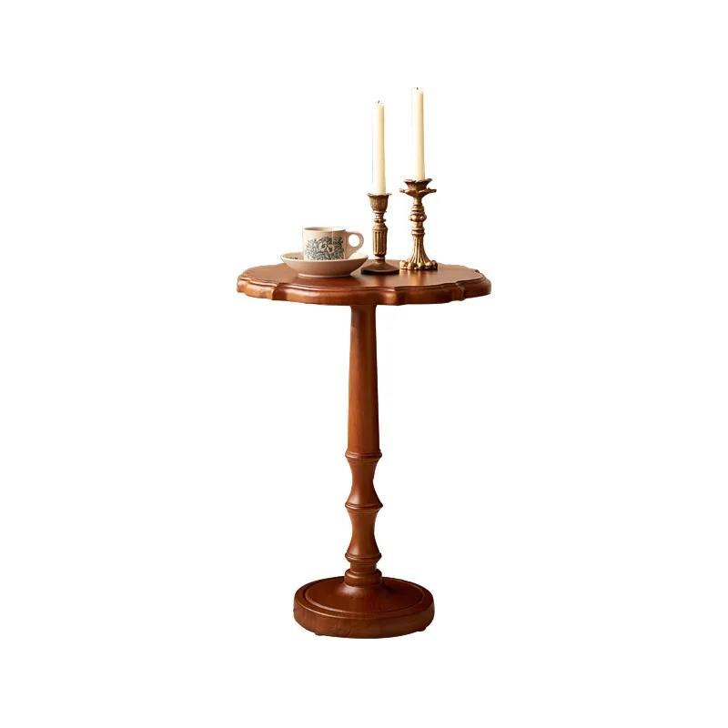 

French creative retro solid wood small coffee table balcony table living room bedroom home bedside table