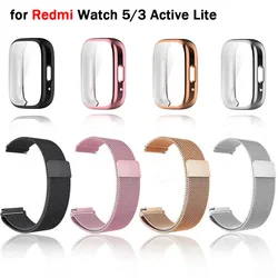 22mm Metal Strap For Redmi Watch 5 3 Active Band + Case Screen Protector Magnetie Loop Redmi Watch 5 3Lite Watchbands Bracelet