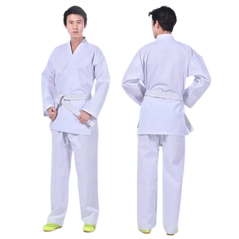 Karate Gi Uniform Suit Elastic Waistband For Kids Sports Training Fitness Gym Free White Belt