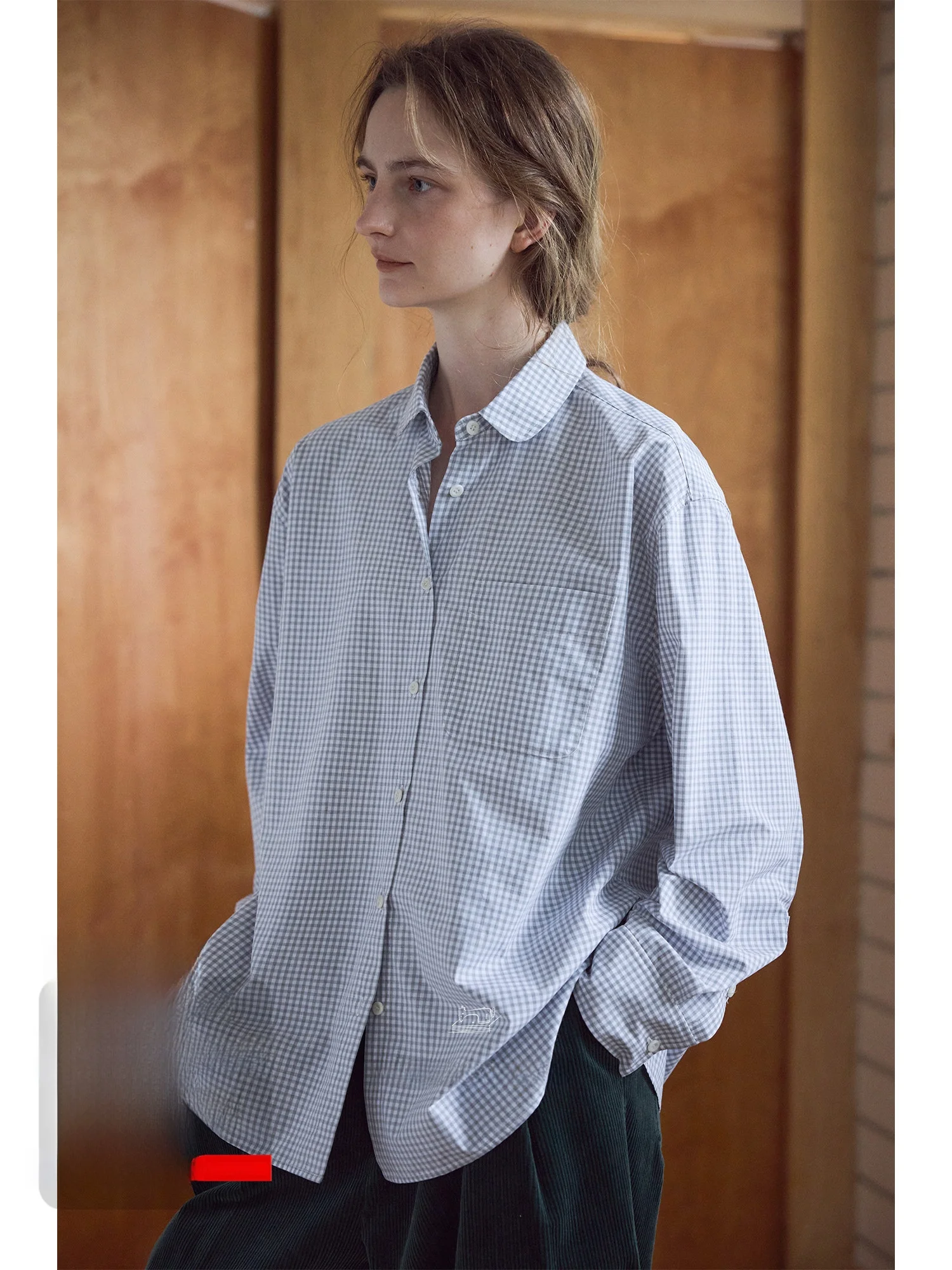 

Женская комфортная дышащая модная рубашка из смесового хлопка высокой плотности с длинным рукавом и ярким узором