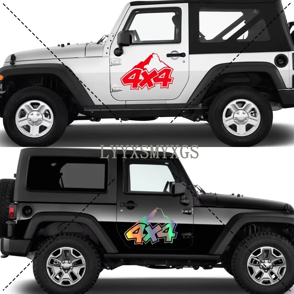 Personality Custom Mountains 4x4 Car Sticker Laptop Bumper Wall Truck Van Helmet Racing Camper Vinyl Decal PVC Wholesale