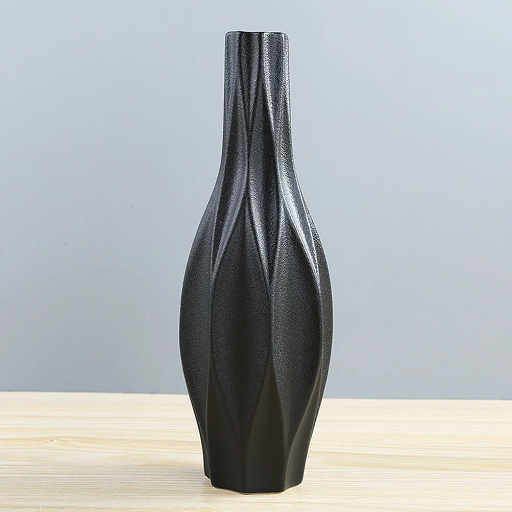 

Creative Design EEuropean Style Decortaion Black Color Desktop Floral Pot Decorative Flower Vase Bathroom