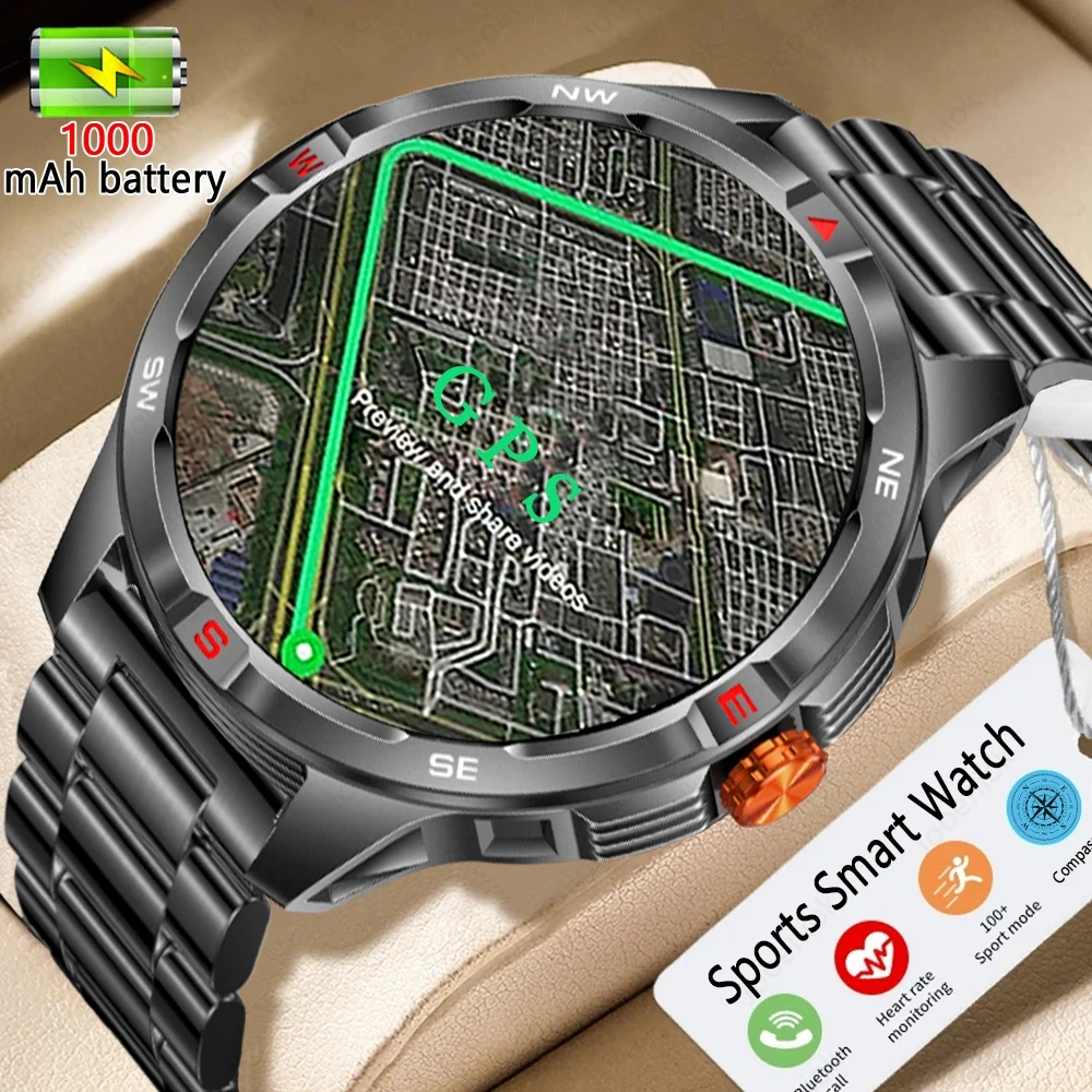 

Новинка 2025 года, военные умные часы, аккумулятор 1000 мАч, компас, 10 АТМ, водонепроницаемые, спортивные, фитнес, Bluetooth, умные часы для вызова, мужские для Xiaomi