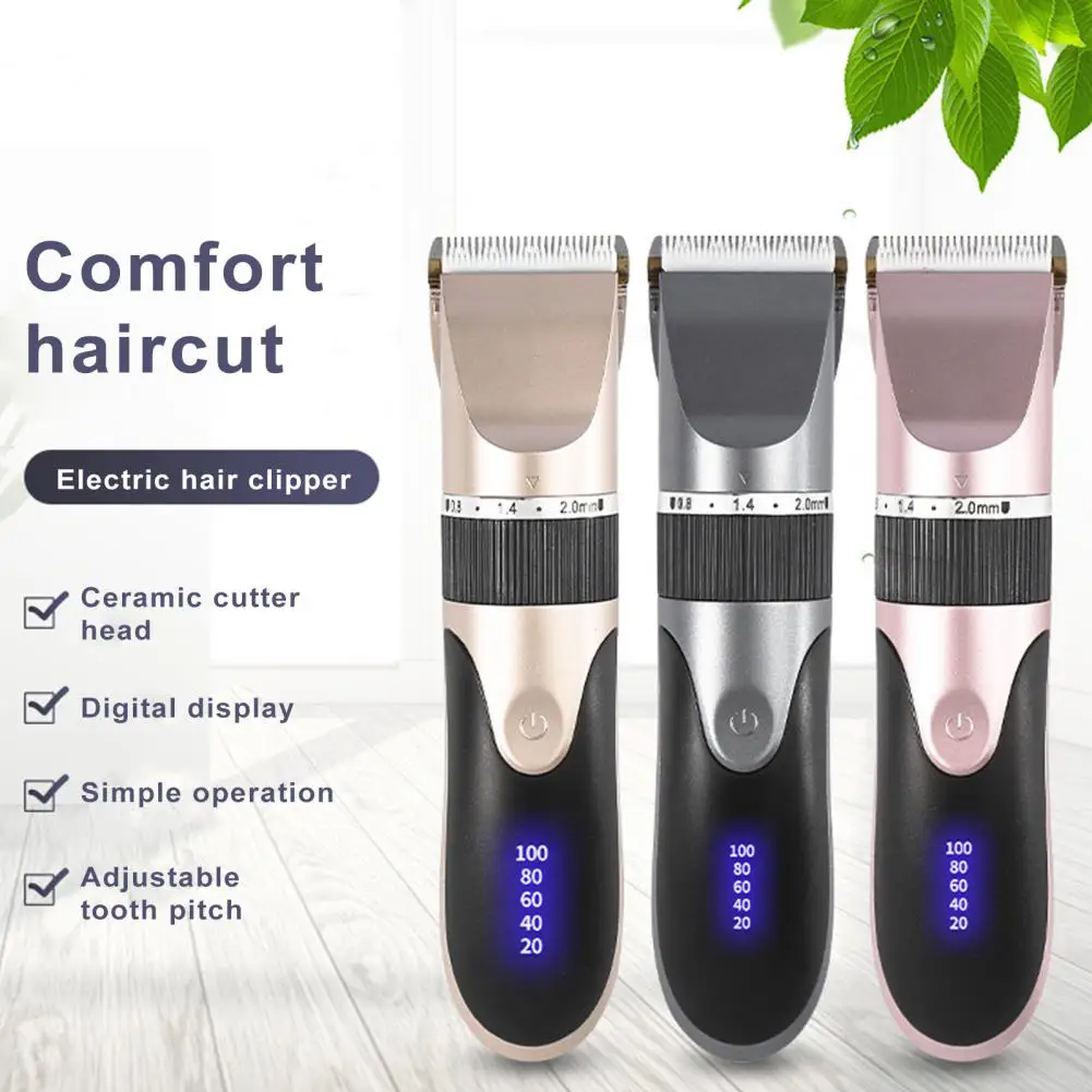 Razors Ceramic Blade Electric Hair Clipper Digital Display Hair Trimmer USB Rechargeable Hair Cutter Barber Machine