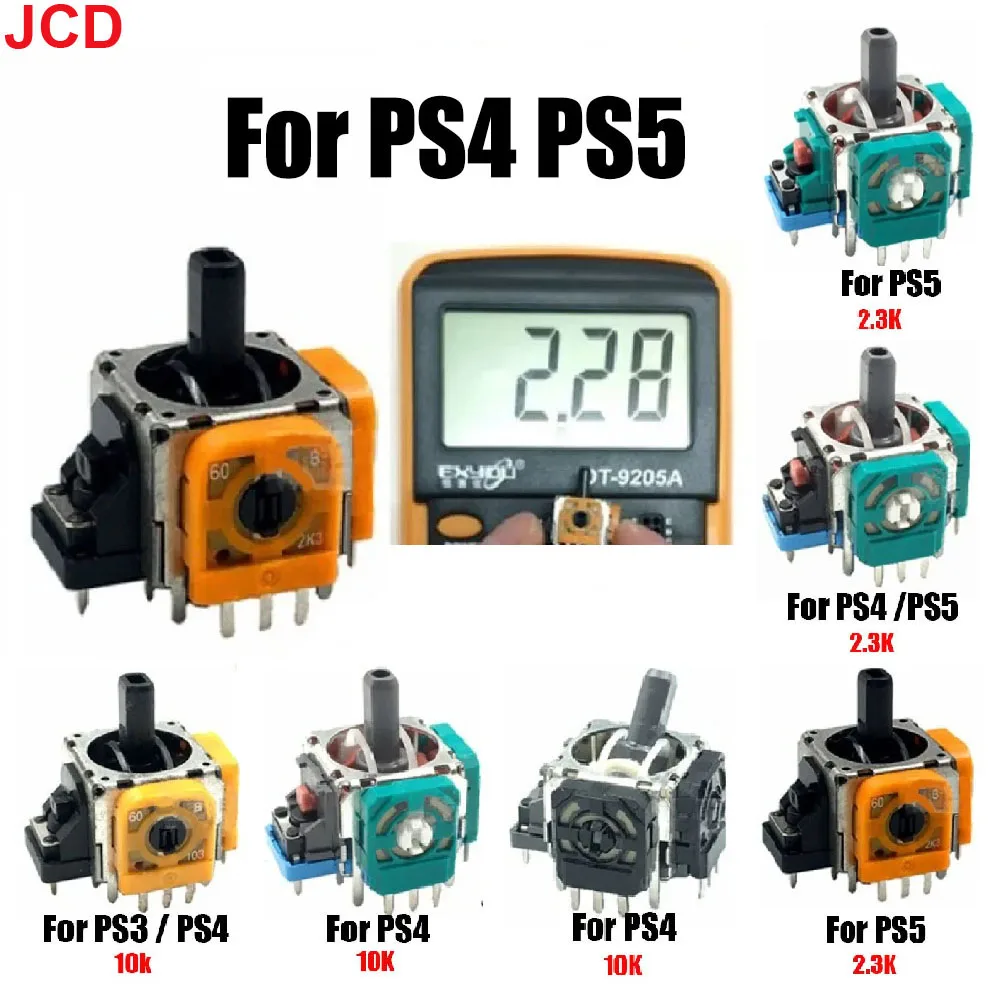 

JCD 1pcs For PS3 PS4 PS5 Controller 3D Analog Stick Joystick Sensor Module 3Pin RockerAxis Resistors Potentiometer Replacement