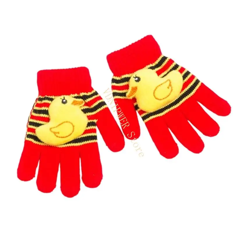 Dehnbare Kinder-Winterhandschuhe, warme Cartoon-Fäustlinge für aktives Spielen Schnee D08E