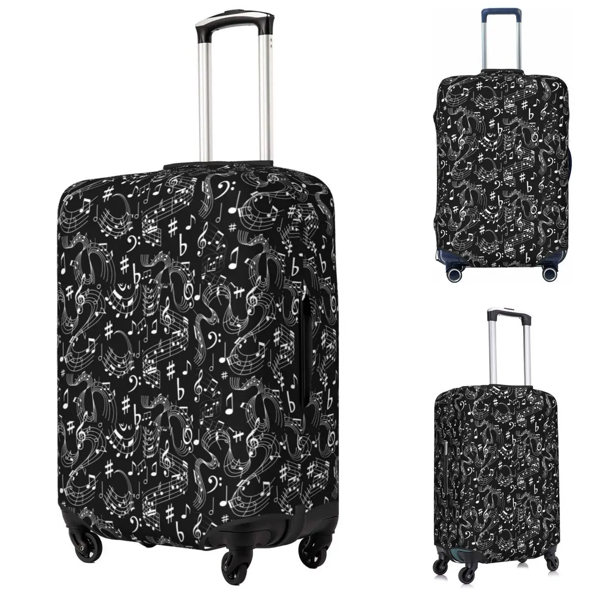 

Music, Musical Notes Suitcase Cover Protection Elastic Travel Luggage Protector Covers for 18-32 Inch