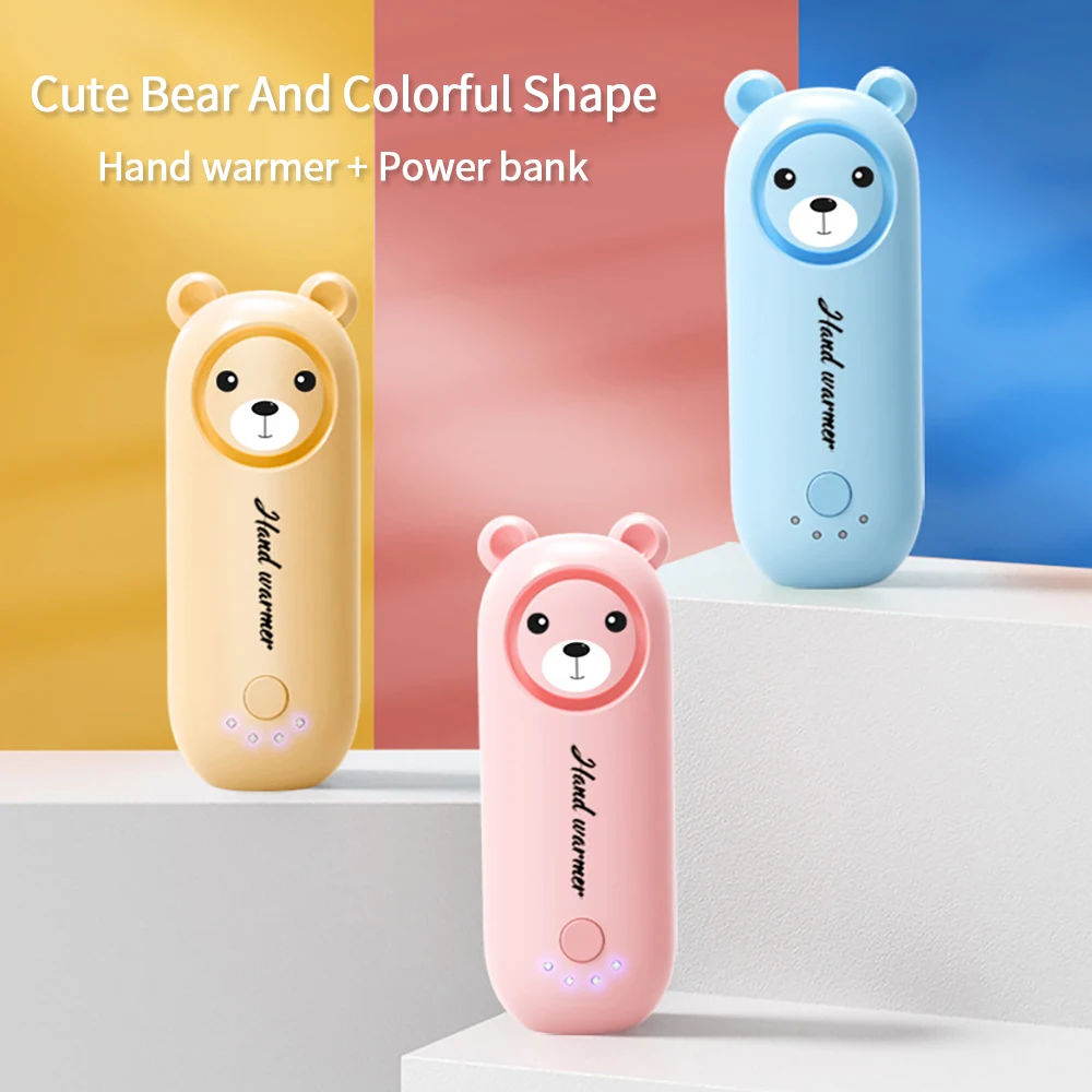 2000 mAh Hand Warmer Rechargeable Cute Portable USB Hand Warmer Mini Electric Hand Warmer Power Bank Children Birthday Christmas