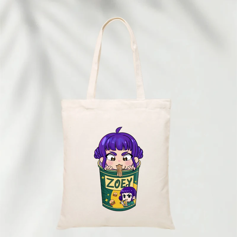 Kawaii K Pop Demon Hunters Anime Canvas Bag Cartoon Cute Daily Commute Funny Women Shopping Handbag Shopper Casual Tote Gifts