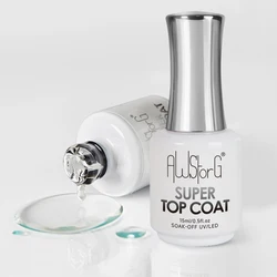 AWStorG 15ML Super Top Coat Nail Art Gel Varnish Semi Permanent Soak Off No Wipe UV Gel Varnish Shining Clear Top Coat