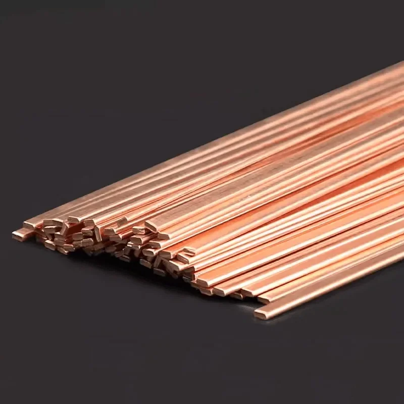 500mm Round Copper Welding Rod Flat Phosphorus Copper Bar Electrode Welding Wire Soldering Rod Repair Metal Tool 1/1.5/2/2.5/3mm