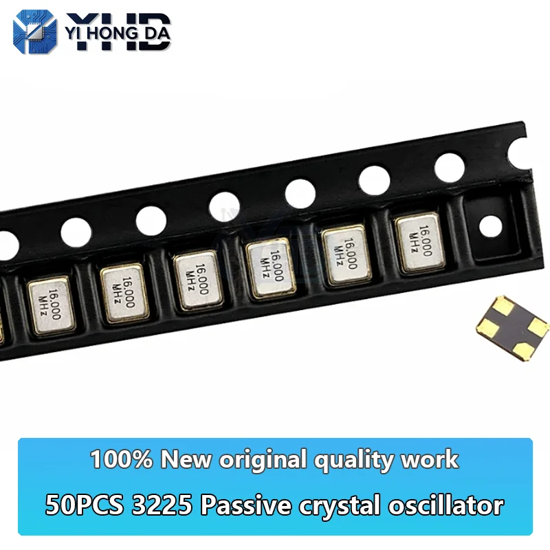 50 قطعة 3225 مذبذب الكريستال السلبي SMD سلسلة أطقم 3.2*2.5 مللي متر 12MHZ 16MHZ 20MHZ 24MHZ 25MHZ 26MHZ 27MHZ 30MHZ 32MHZ 40MHZ