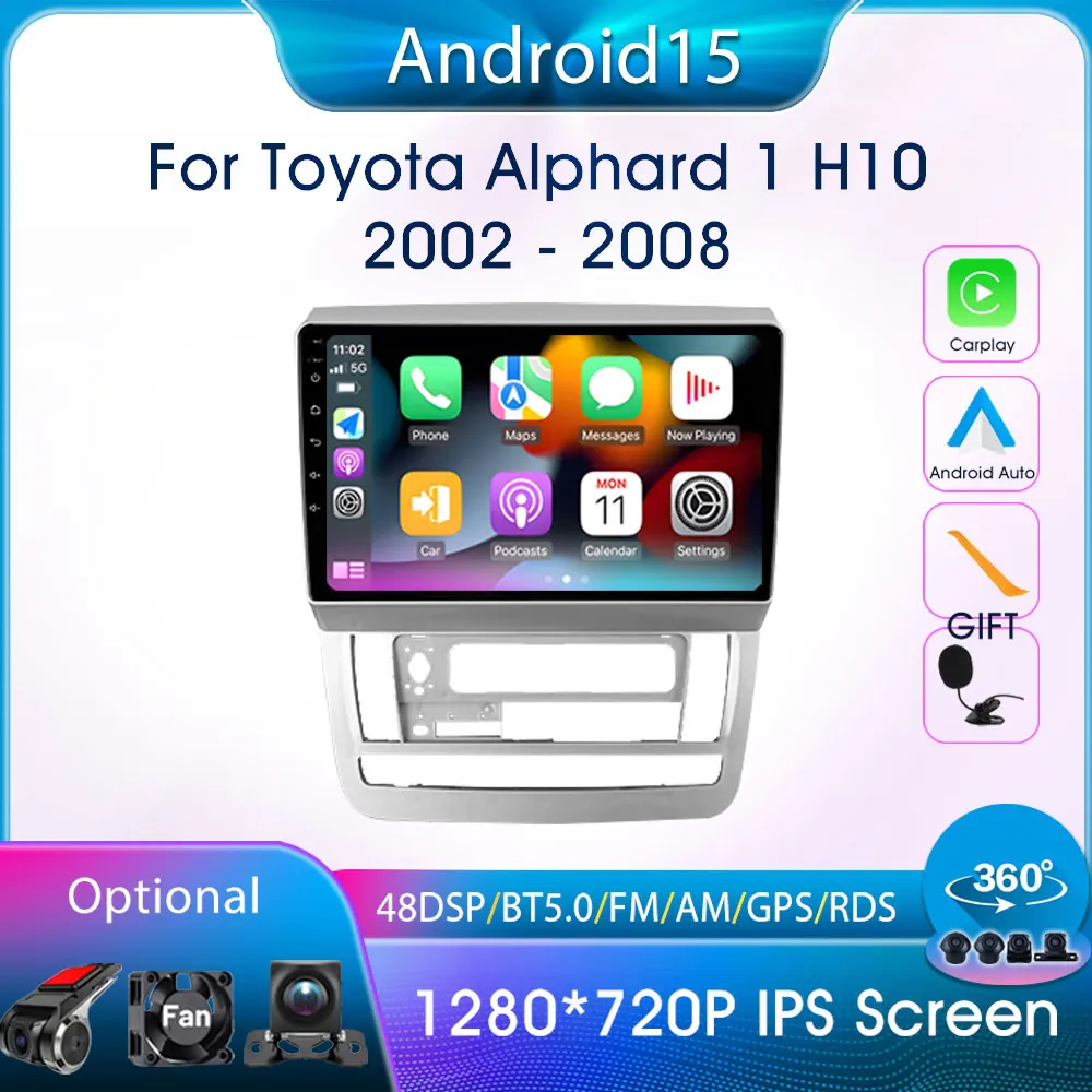 

Car Intelligent Systems For Toyota Alphard 1 H10 2002-2008 Stereo HD Touch Screen Head Unite 9 Inch Carplay Auto Car Radio FM BT