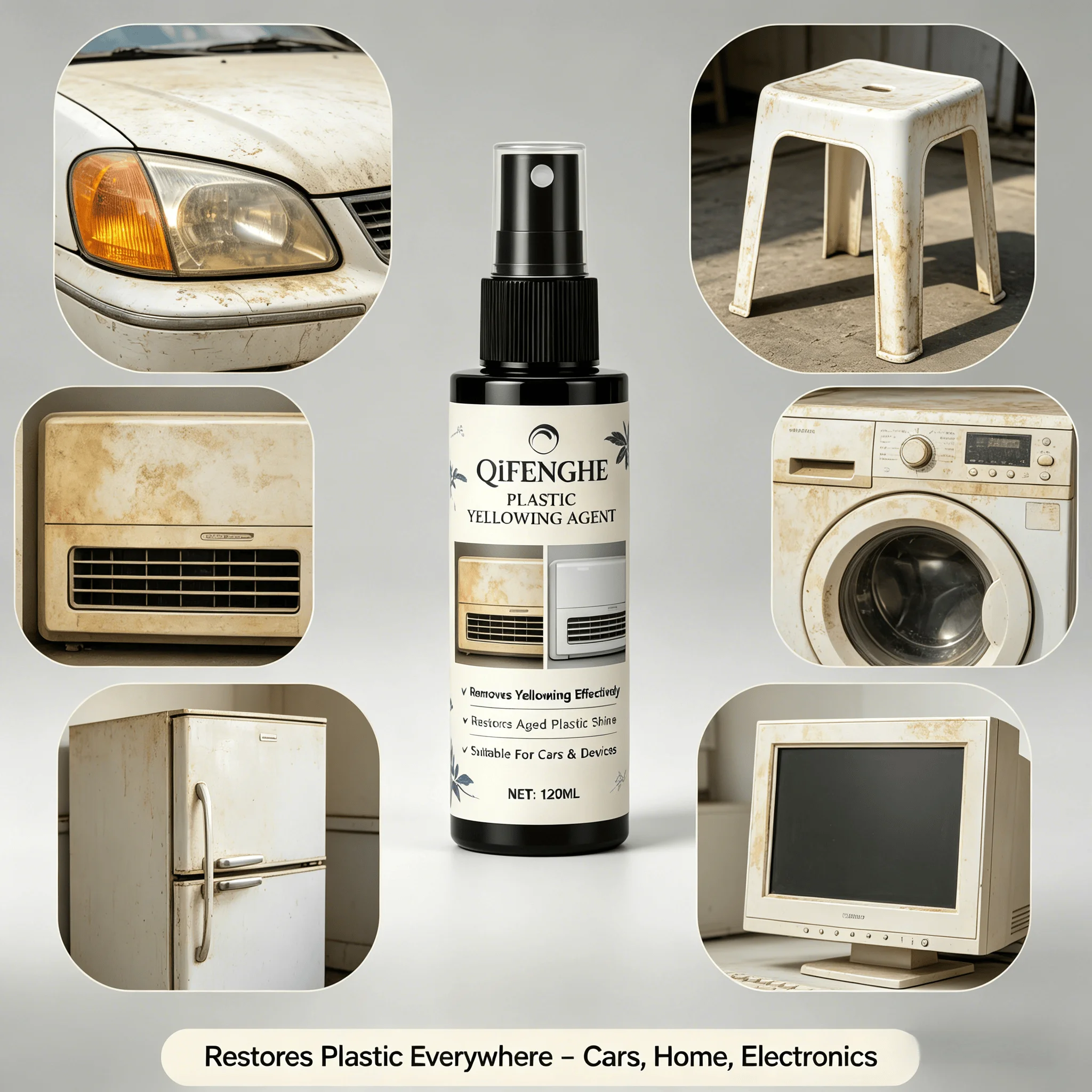 Car Furniture Plastic Restore Agent Remover For Yellow Stains Polish Shine Brightener Headlight Home Appliance Protector