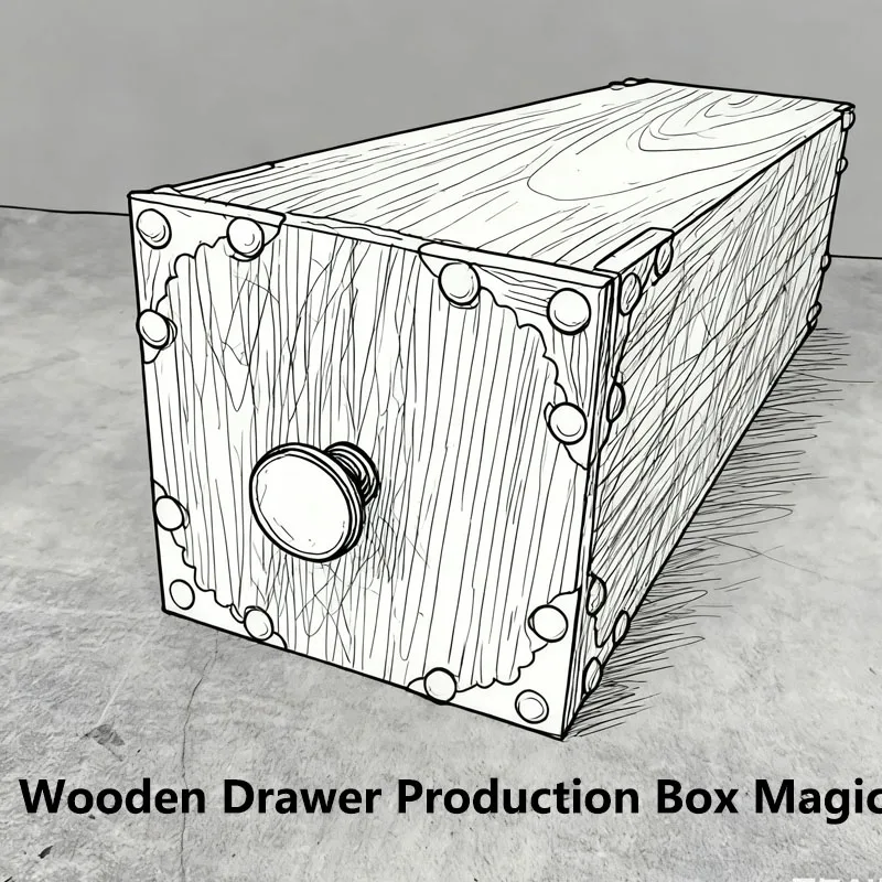 صندوق إنتاج الأدراج الخشبية خدع سحرية 28 × 15 × 15 سم - يظهر كائنًا من صندوق فارغ، ساحر دعامة الوهم للمسرح