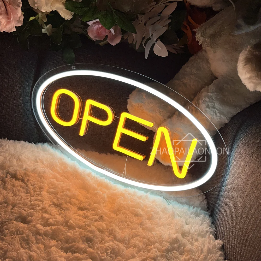 Open Neon LED Sign Coffee Shop Wall Hanging Decor Cafe Bar Business Neon Lights for Restaurant Open Decoration Neon Signs