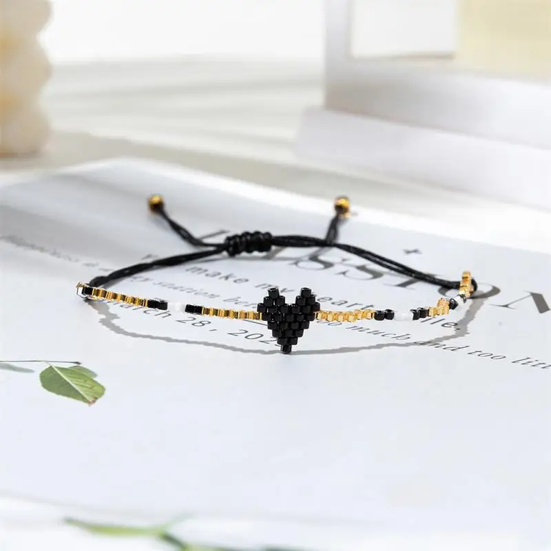 ZHONGVI Multicolor Heart Bracelet Miyuki Pulseras Mujer Moda Women Bohemian Bileklik Cuff Bracelets Jewelry Couples Lover Gift