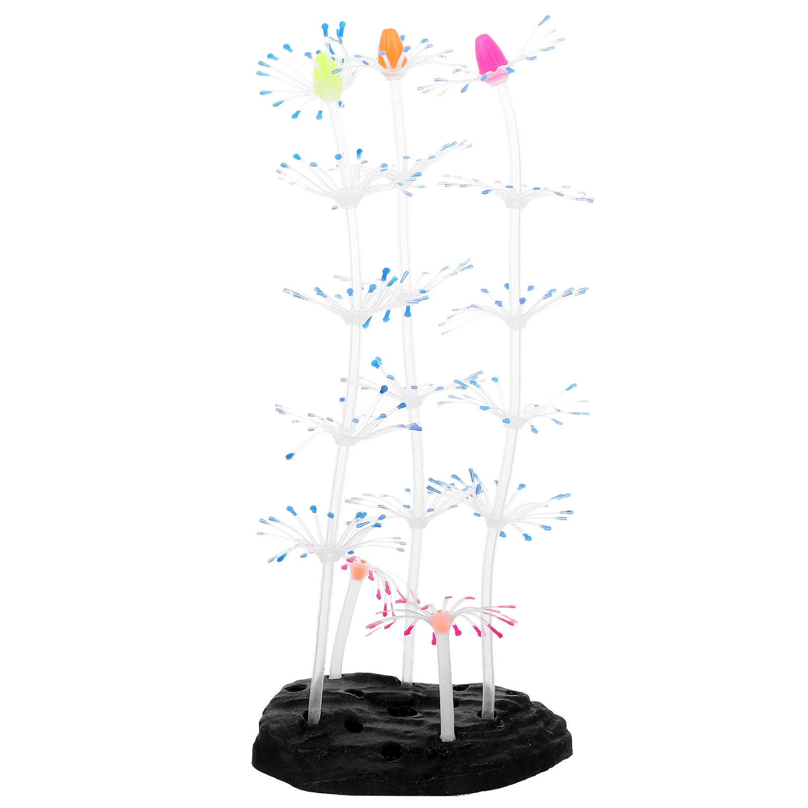 

Glowing Artificial Coral Decor Soft Silicone Material Aquarium Fish Tank Decoration Bright Color Underwater Landscape