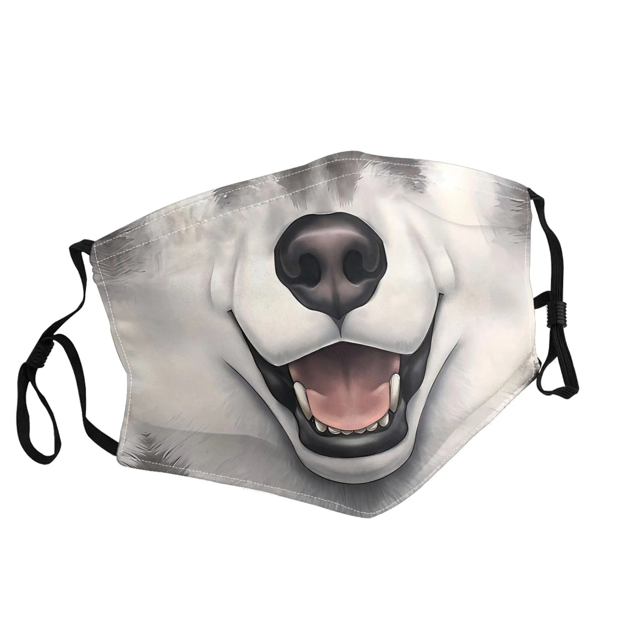

Черно-белая маска для лица с изображением хаски, унисекс, для улицы, модная, с принтом