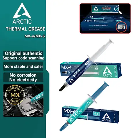 Arctic AC MX-4 MX-6 จาระบีซิลิโคนความร้อนเจลสําหรับเดสก์ท็อปคอมพิวเตอร์แล็ปท็อปโน้ตบุ๊ค CPU GPU VGA การ์ดความร้อนวาง