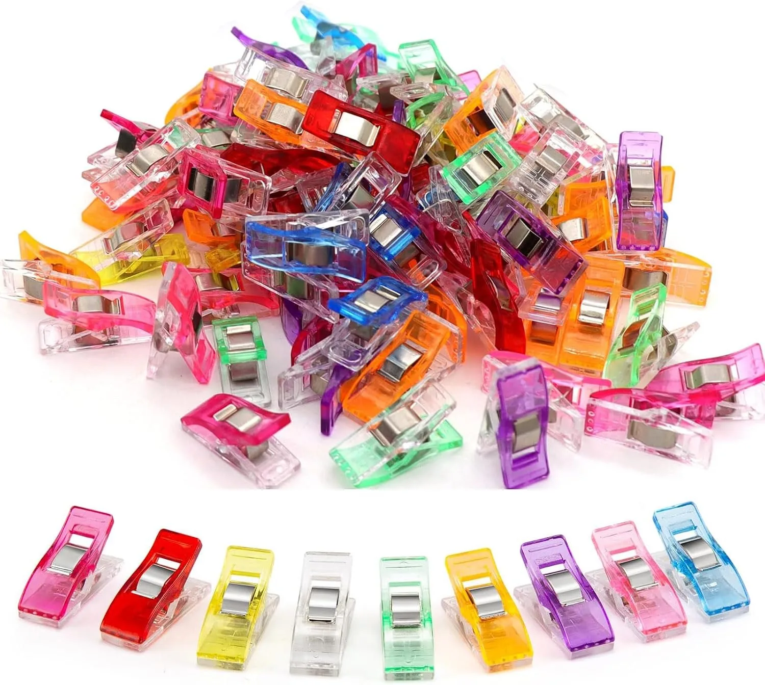 50pcs sewing Cloth Clips, Assorted Color Clips for Quilting Supplies Craft Tools, Multi-Purpose Premium Plastic Clips, Notes,