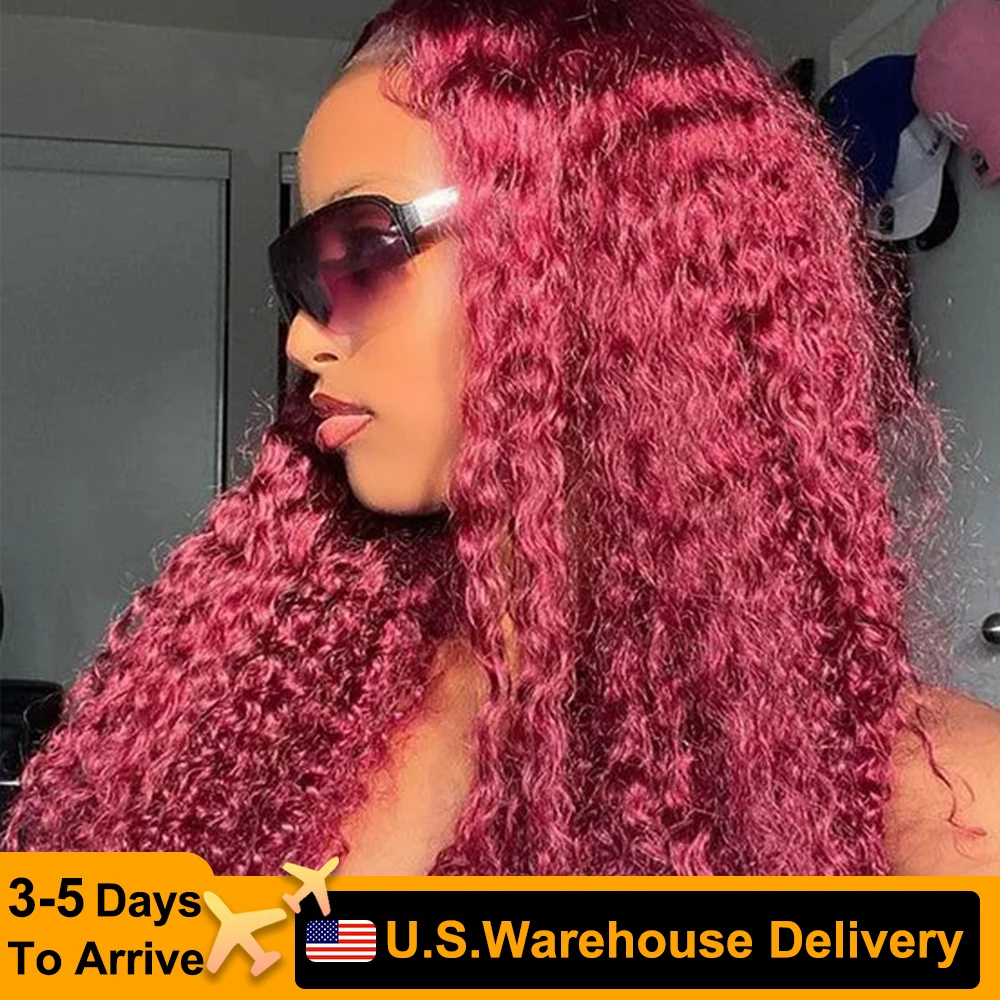 Curly Wig 13x4HD Transparent Deep Wave Lace Frontal Wigs 210Density Brazilian gluelessWater Wave Lace Front Human Wigs For Women