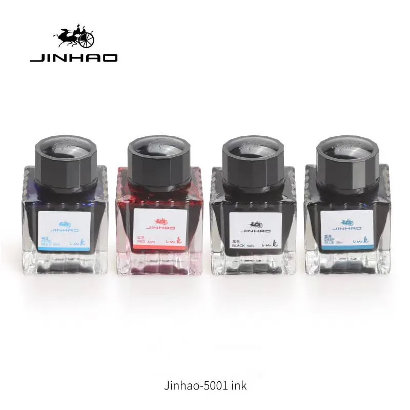 

1 бутылка чернил для перьевой ручки Jinhao 5001 Premium, 50 мл, черные, синие, синие, черные, плавное письмо, подходят для ручки для каллиграфии