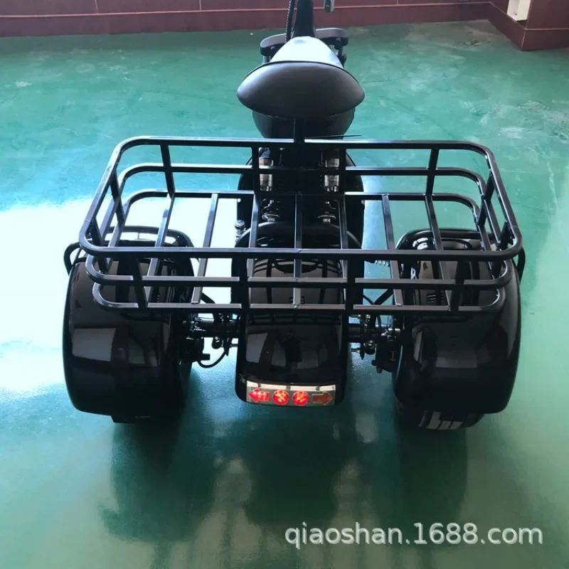 Electric tricycle 1500W60V20AH lithium battery Harley electric tricycle adult wide tire belt storage basket electric tricycle