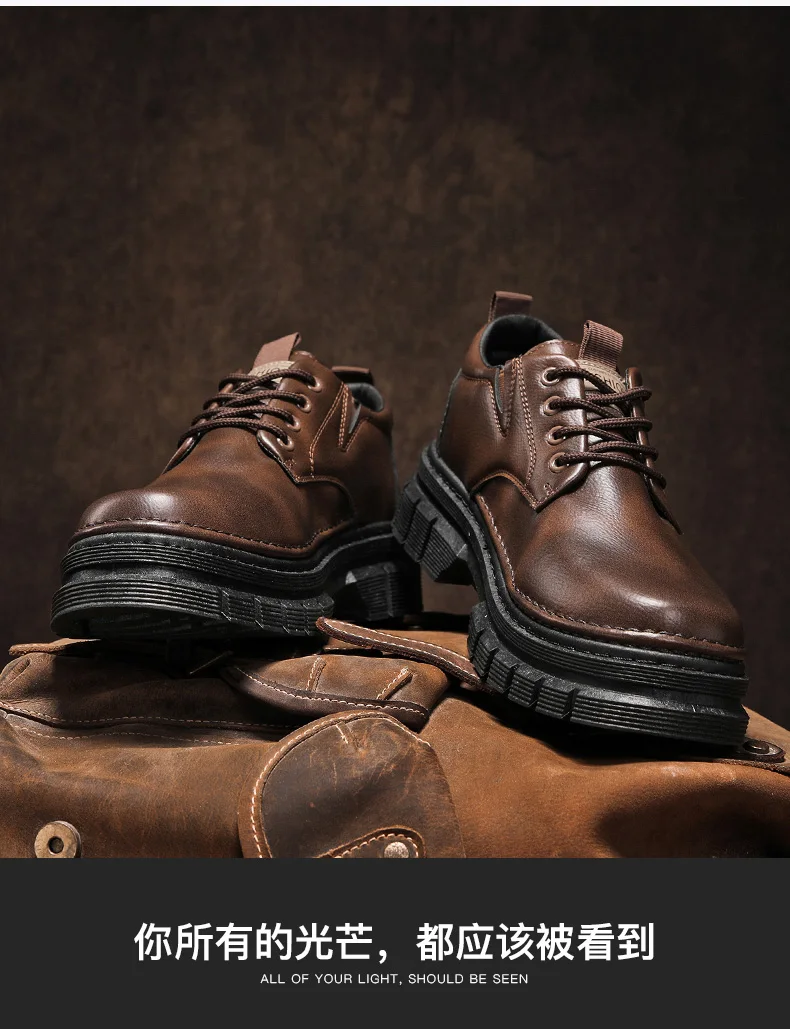 Herren-Freizeitschuhe, Vier-Jahreszeiten-Handarbeit, bequeme Outdoor-Arbeitsschuhe, modische Joker-Jugend-Trendschuhe, Business-Party-Lederschuhe – Detail 5