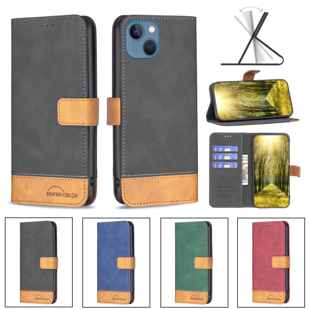 Jointed Leather case Anti-fall Wallet Flip Phone Case for iPhone7/8/SE2020/SE3/11/12/13/14/X/XS MAX Pro ProMax Plus Mini