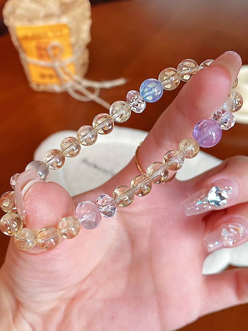 braccialetto-portafortuna-in-cristallo-grado-7a-cristallo-giallo-azeze-turchese-marino-cristallo-viola-quarzo-rosa-pietra-a-grappolo