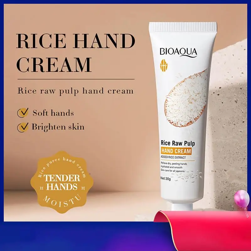 

Rice Raw Pulp Hand Cream Lotions Serum Repair Nourishing Hand Skin Care Anti Chapping Anti Aging Moisturizing Whitening Cream