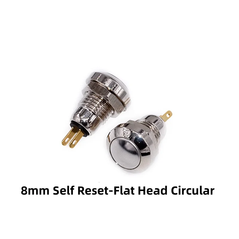 1PCS 8mm/12mm Waterproof Metal Reset Switch Self-lock Button Doorbell Access Control Car Modification Silver Contact Connector - Image 6