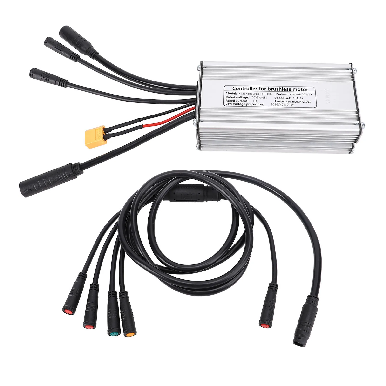 Elektrische fiets sinusgolfregelaar KT 15A 17A 22A 25A 30A regenbestendige motorsnelheidsregelaar met 5-in-1 kabel voor 36V 48V 1000W