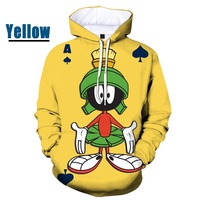 2024 Disney Marvin The Martian Animation Fashion Women Spring Fall 3d Print Hoodie Women's Ufo Personality Tops Hooded Pullover