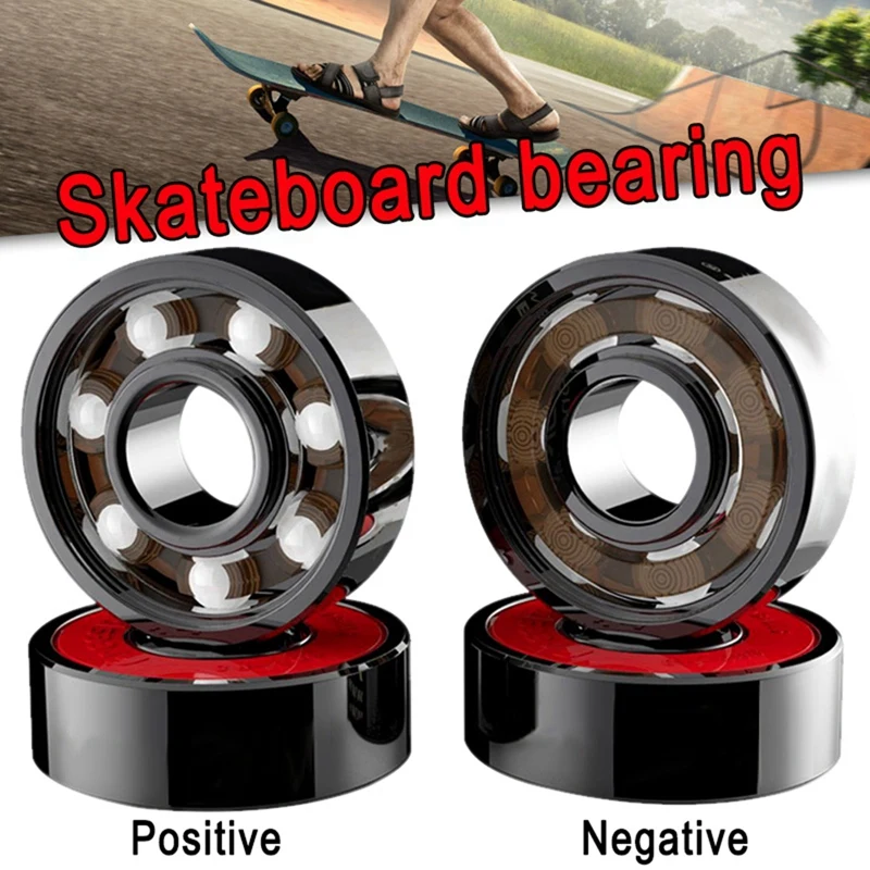 Rolamentos cerâmicos resistentes ao desgaste de alta velocidade, roda de skate, patins, fácil de instalar, fácil de usar, 8pcs